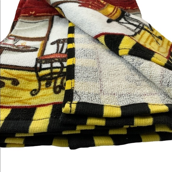 VIP Chef Kitchen Towel Set Fat Italian Chef Decor Set of 2 Thick Absorbent - Picture 4 of 11